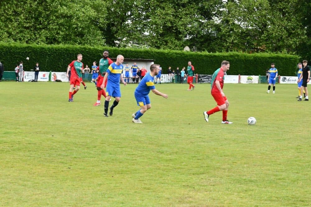 Ash United Youth FC coaches playing in the club's 2025 Coaches Match